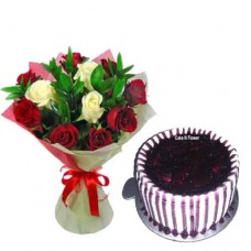 Blueberry Cake and Mix Roses